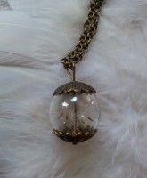 *Wünsch dir was* Pusteblumenschirmchen in Glaskugel, bronzefarben